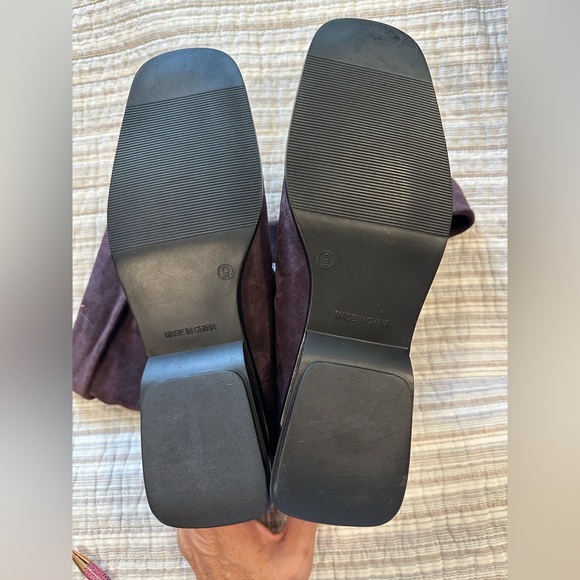 Simon Purple Suede Slouch Boots Women’s 9M Fold Over Square Toe Retro Style - Picture 9 of 9